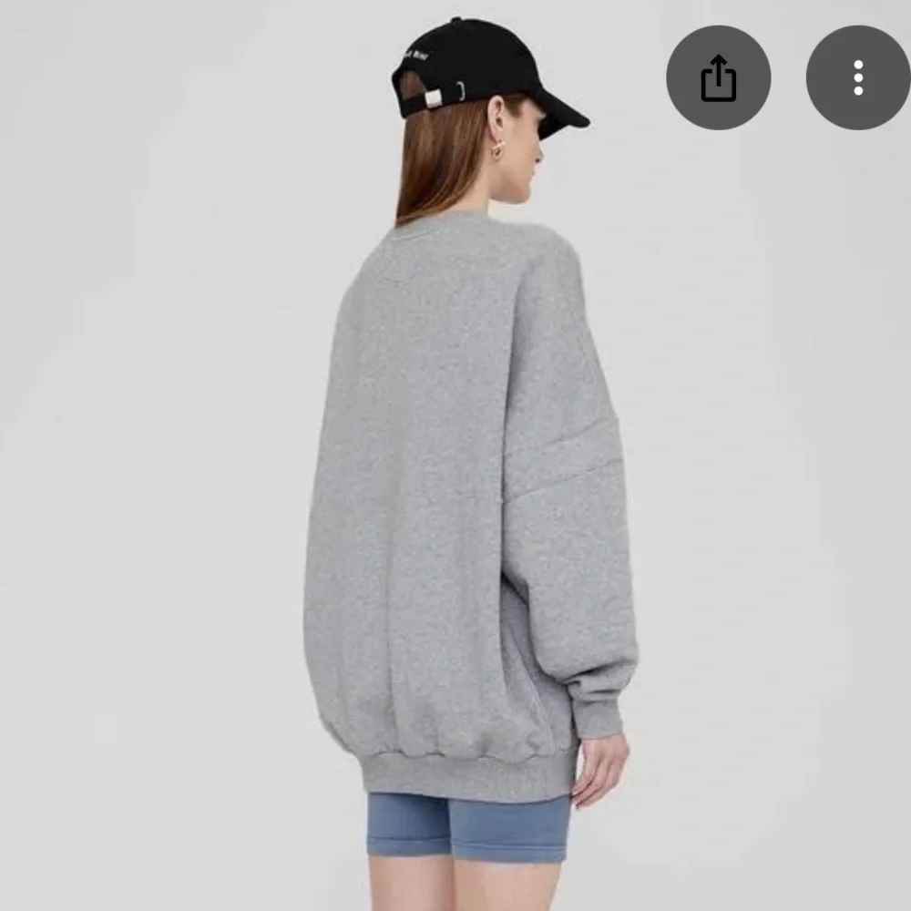Anine Bing x Reebok Gray Sweatshirt with Blue Logo - Picture 3 of 6
